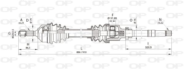 OPEN PARTS Vetoakseli DRS6154.00